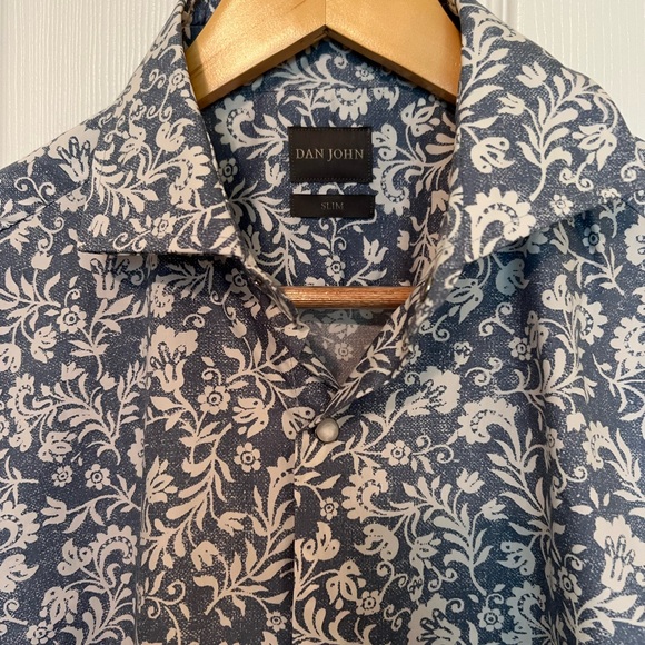 Dan John ๐ฎ๐น All Over Liberty Print shirt - Size M / 41EU snap buttons - Picture 3 of 8